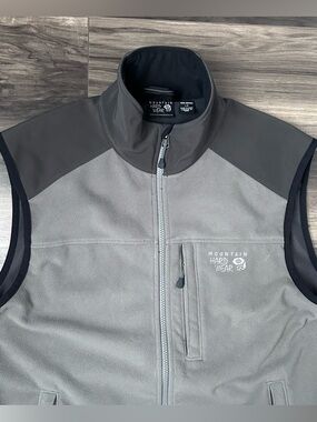 Mountain Hardwear Vest Men Large Gray Mountain Tech II Softshell Fleece Full Zip